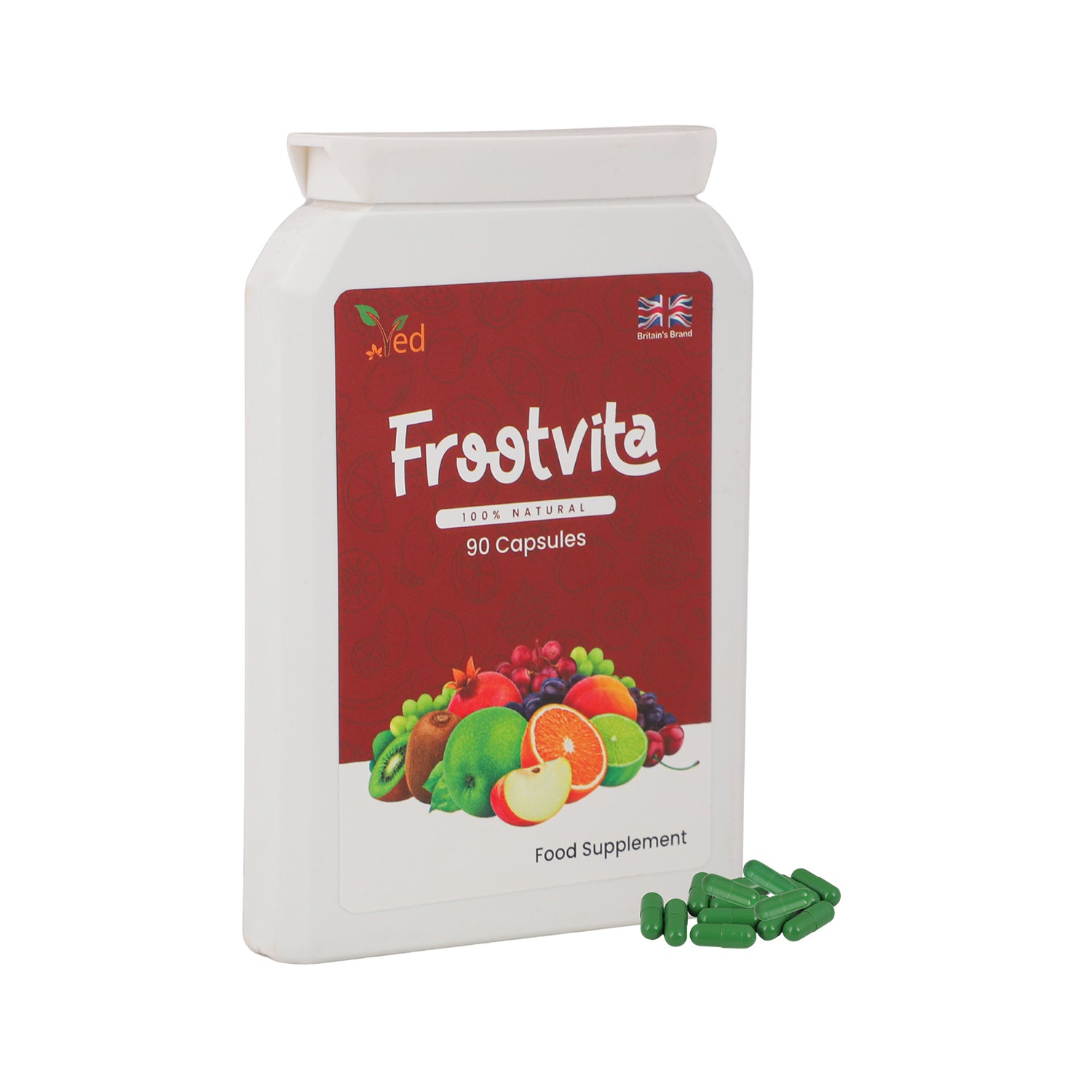 Ved Balance of Fruits Supplements, Fresh Formula with Vitamins and Minerals from Fruits, 90 Vegan Capsules