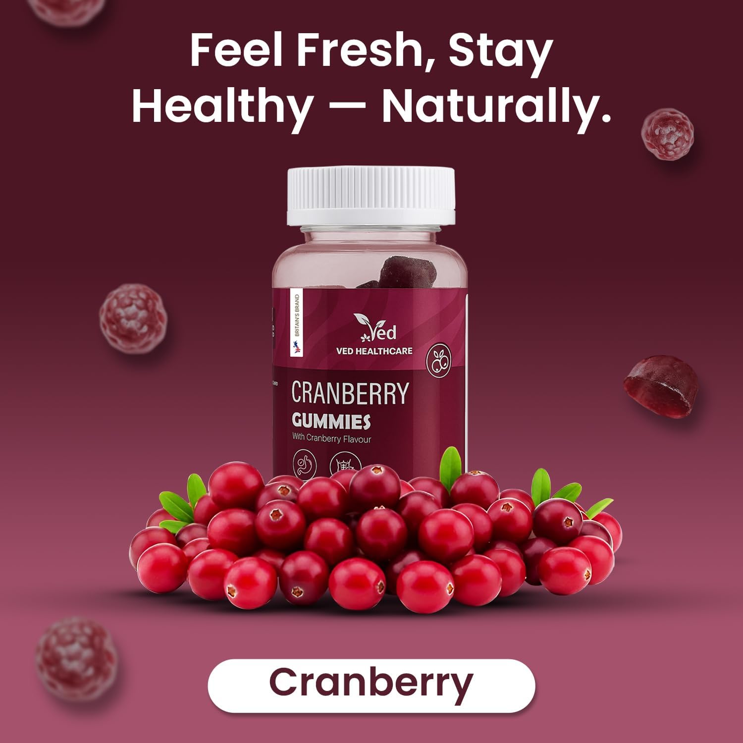 VED Cranberry Gummies 60 Vegan Gummies.