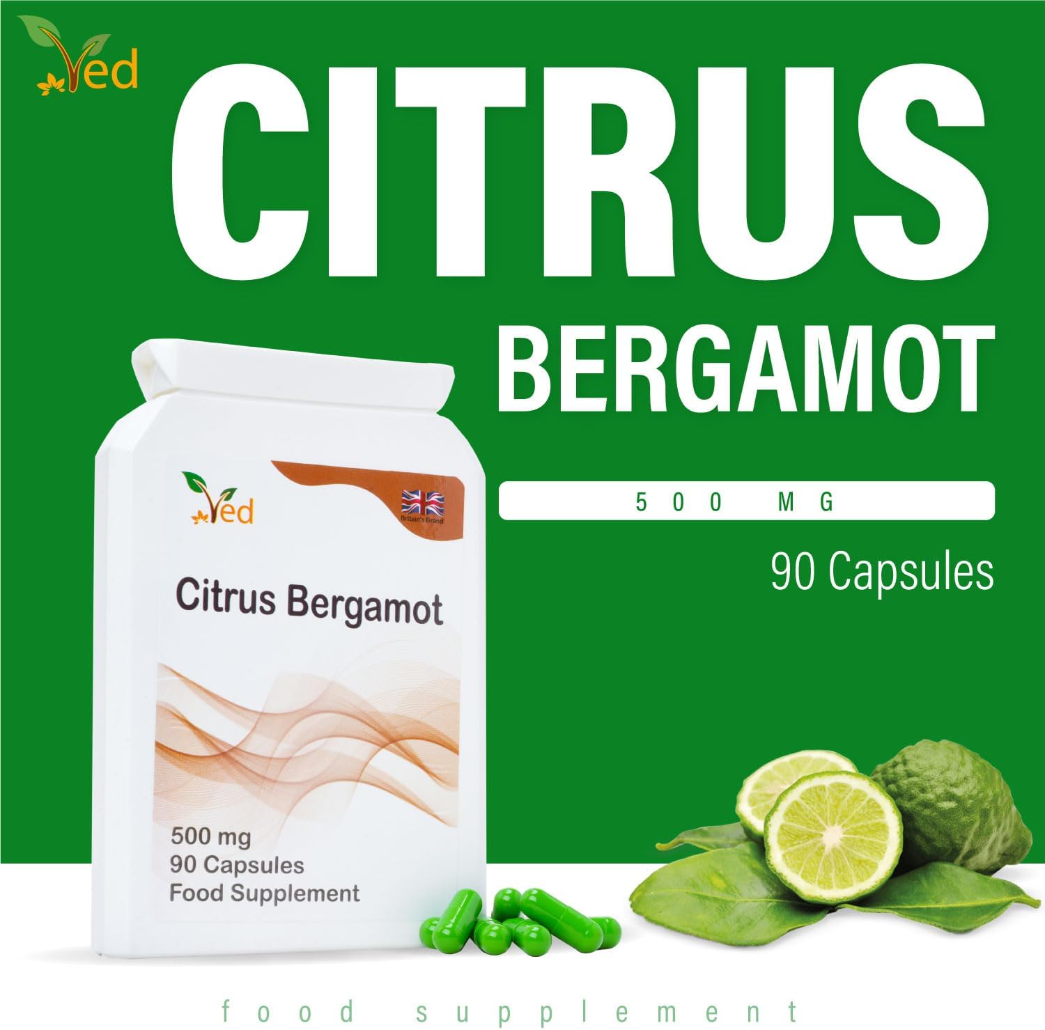 Ved Citrus Bergamot, 500mg, 90 Capsules(3 Months Supply)