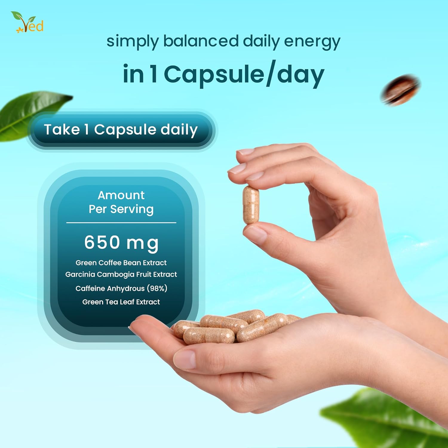 Ved's Shape Up Slimming Capsule, Garcinia cambogia & Green Tea Extract, 60 Vegan Capsule (60 Days Supply).