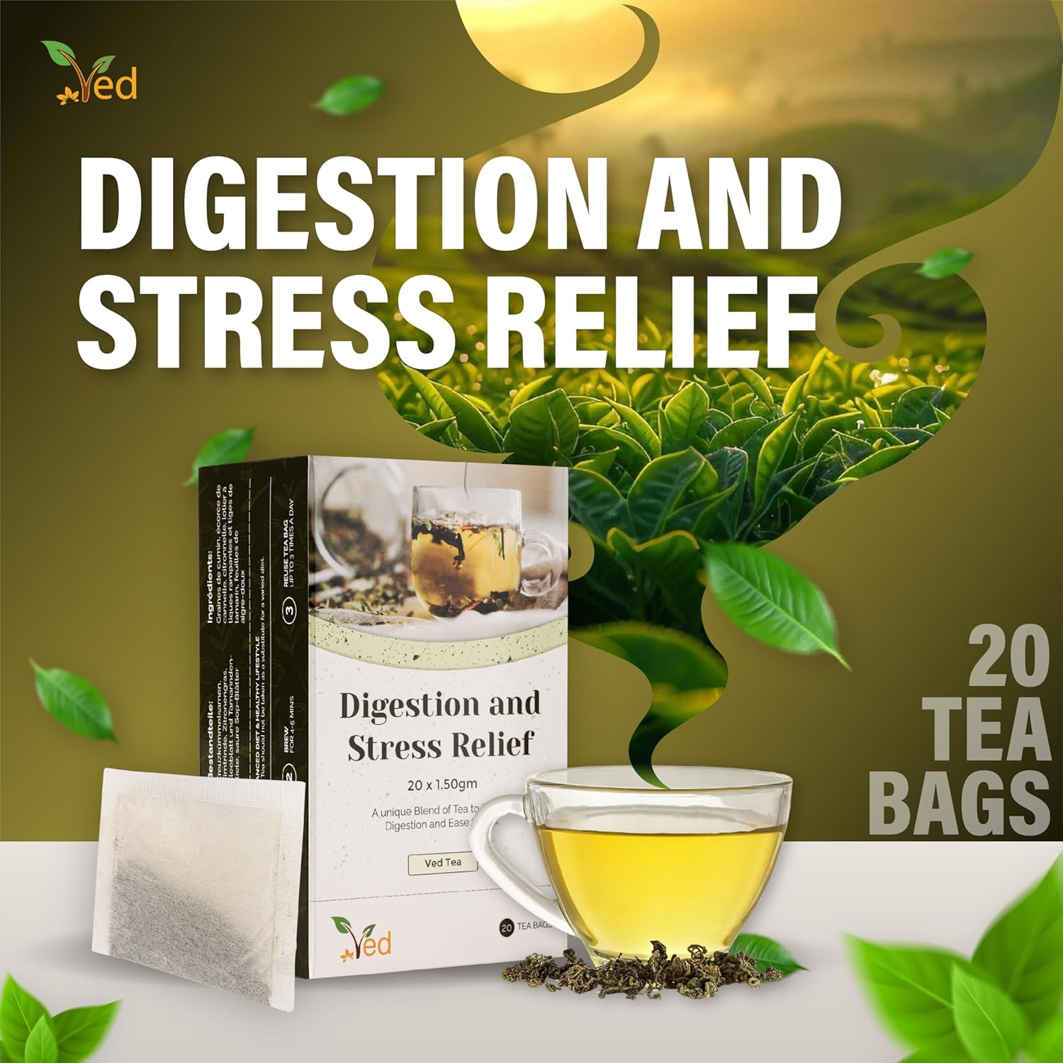 Ved Tea bag 20 Tea Bags (Digestion And Stress Relief Tea)