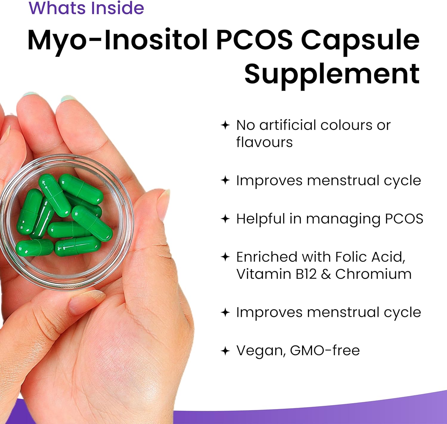 Ved Inositol Complex, Myo- Inositol 2000 mg & D Chiro-Inositol 300 mg, Folate 400 mcg & Chromium 100 mcg, 92 Capsule (23 Days Supply)