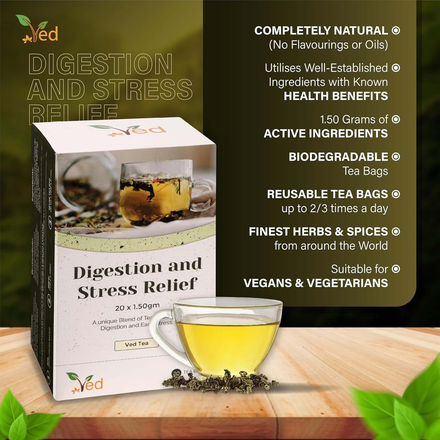 Ved Tea bag 20 Tea Bags (Digestion And Stress Relief Tea)