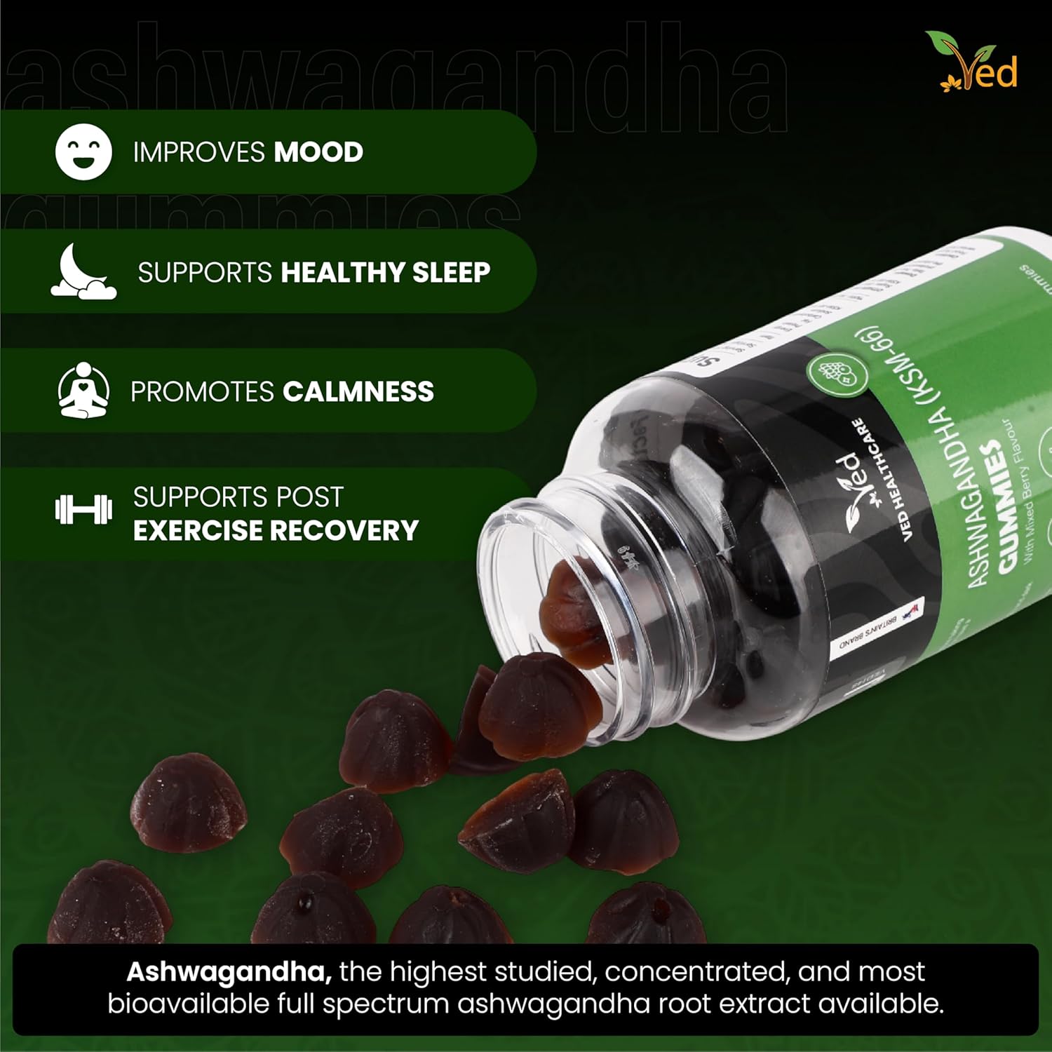 Ved Ashwagandha (KSM-66) Gummies (Pack of 2)