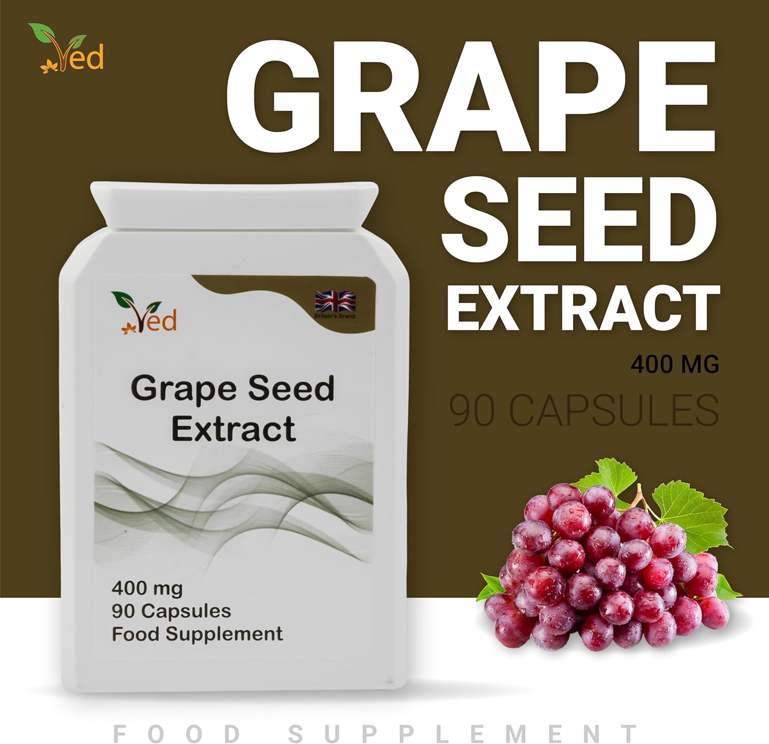 Ved OPC Grape Seed Extract Capsules, 90 Capsule (3 Months Supply)