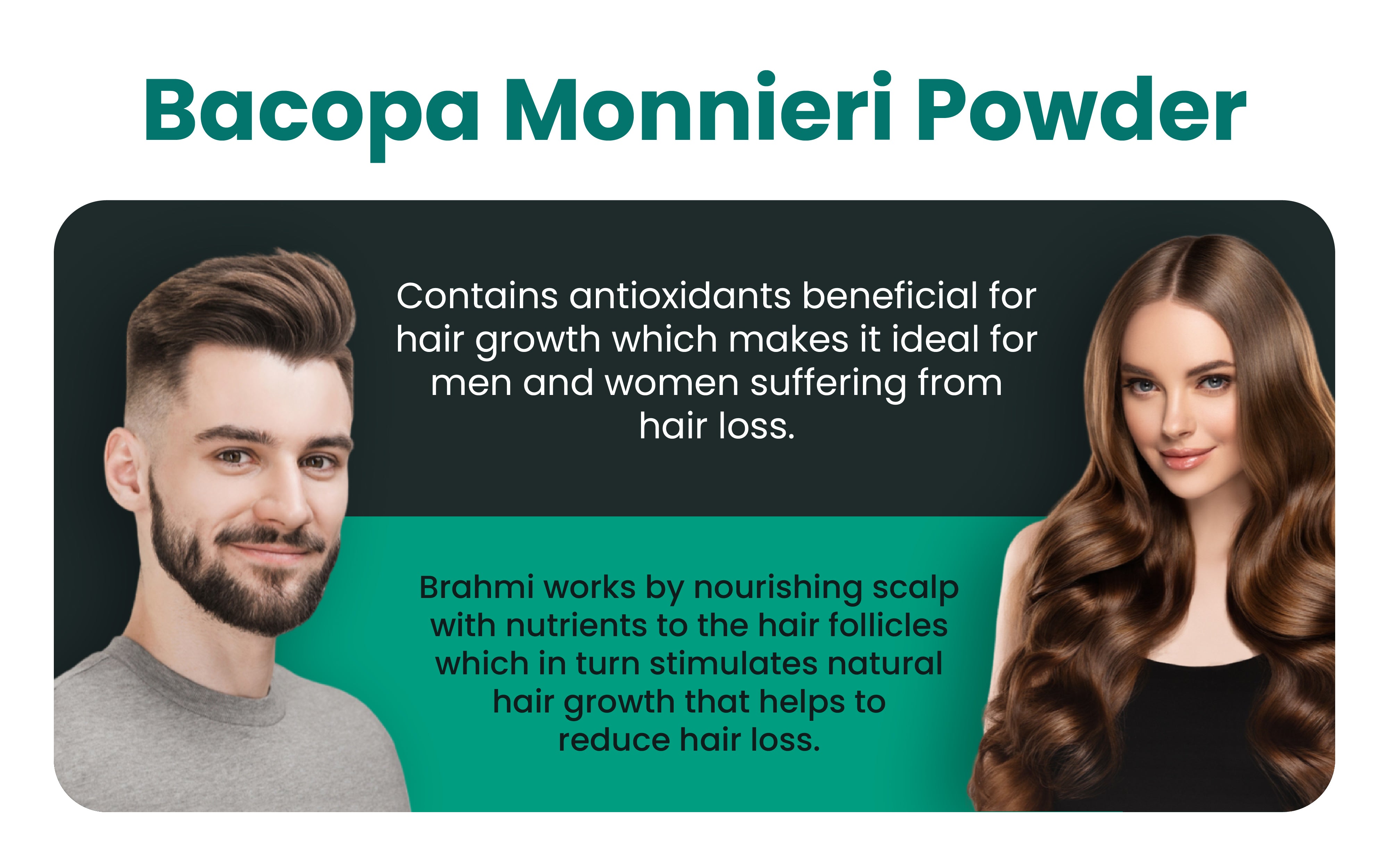 Ved Organic Brahmi Powder, Pure & Natural, Ayurvedic Hair Growth Hair Mask, Thinning Hair, Reduce Hair Fall, Breakage, Split Ends, Strengthen Hair,100g