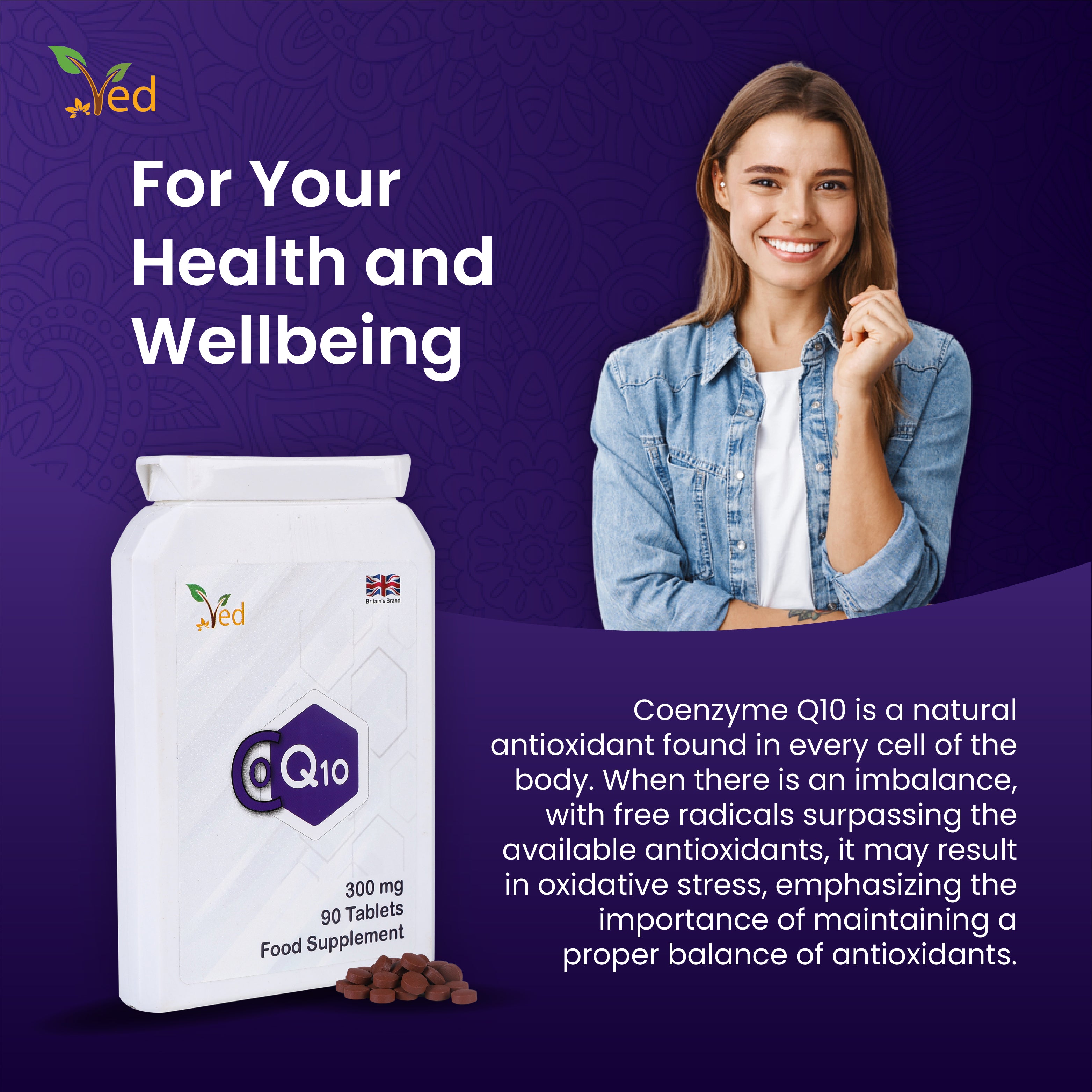 Co Enzyme Q10 300 mg 90 Tablets.