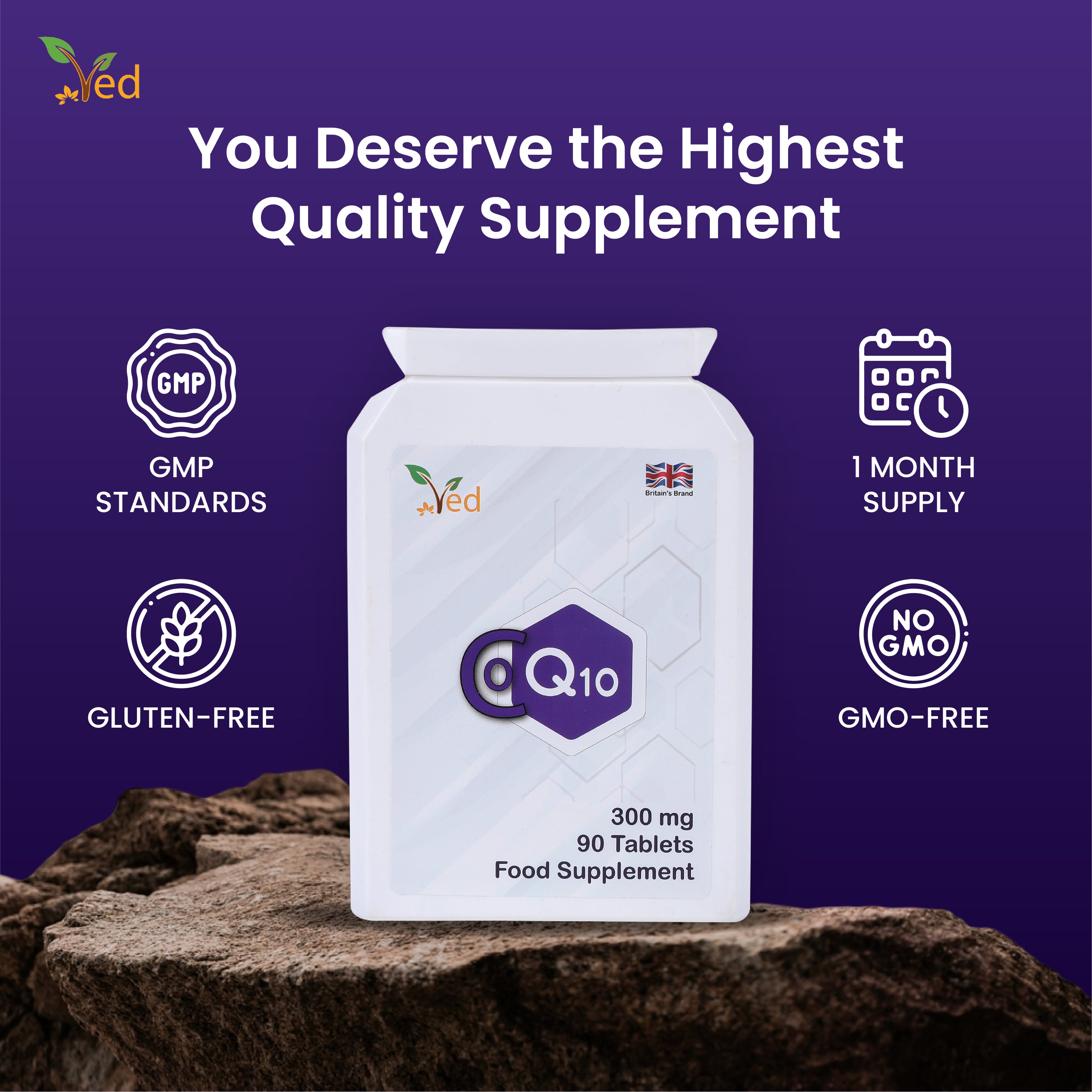 Co Enzyme Q10 300 mg 90 Tablets.