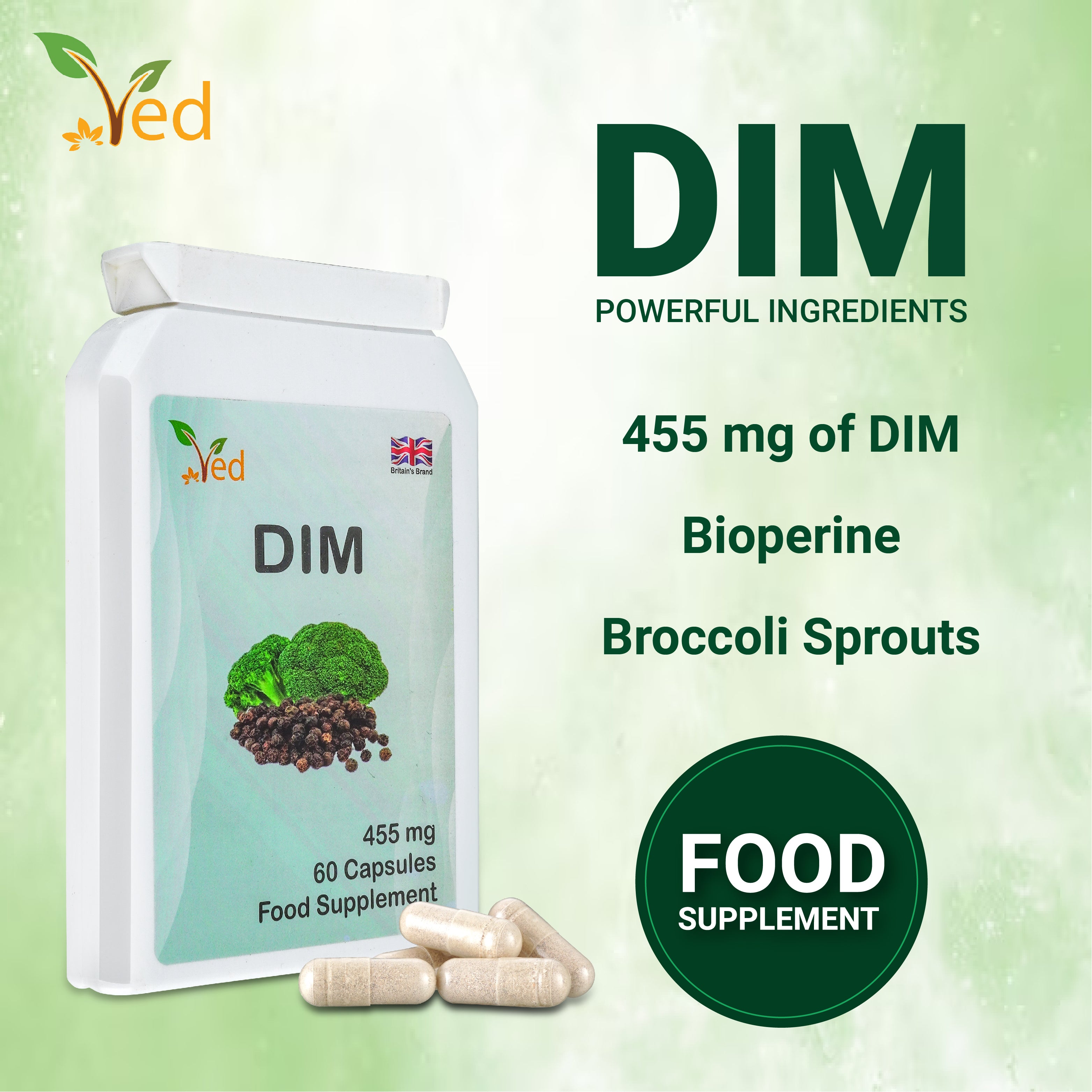 Ved DIM 455 mg per serving, 60 capsules (60 days supply)