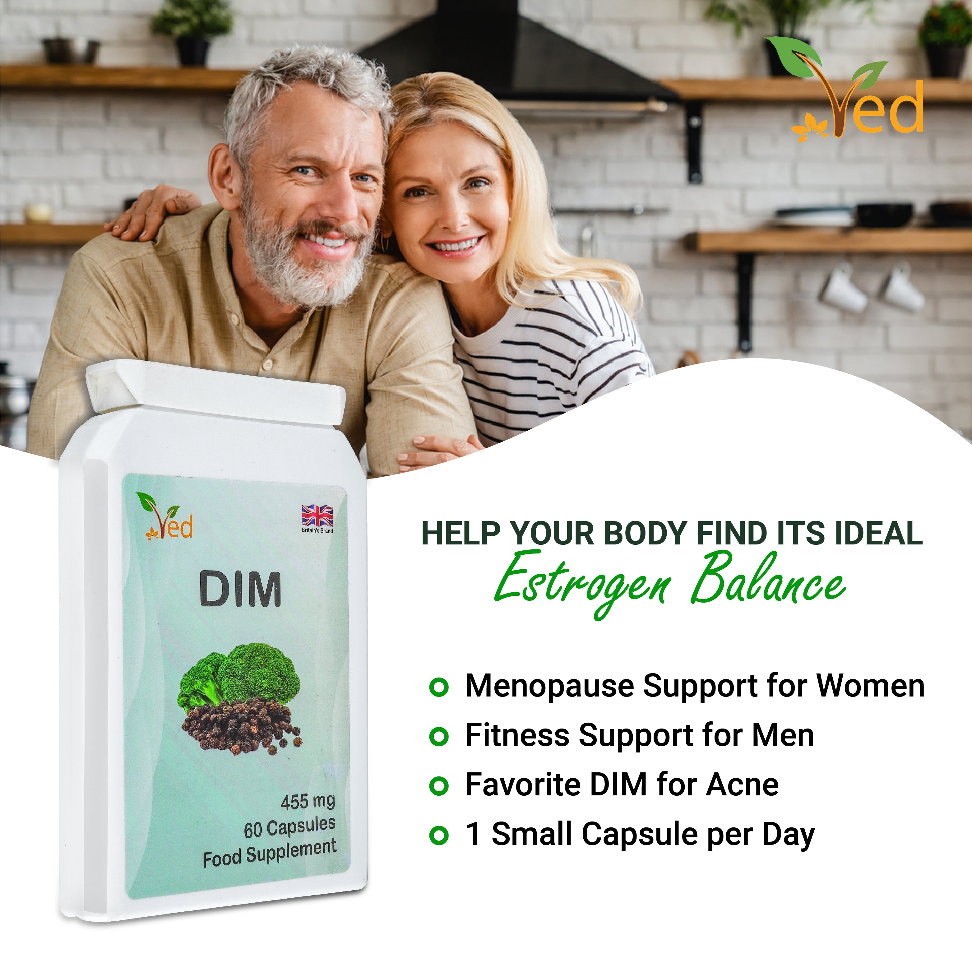 Ved DIM 455 mg per serving, 60 capsules (60 days supply)