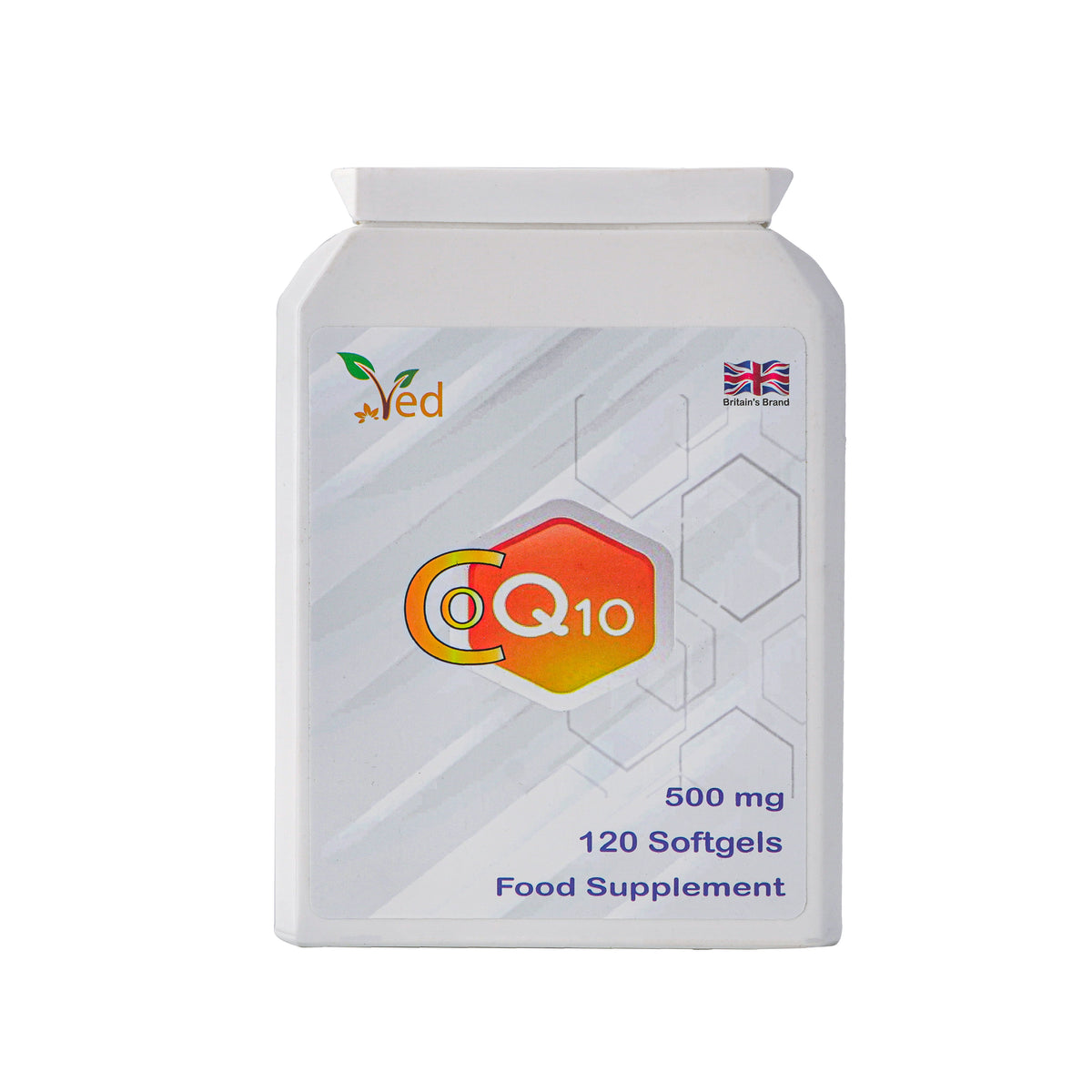 Ved's CoQ10 500mg | Co Enzyme Q10 | Highest Strength | Naturally Fermented Ubiquinone Coenzyme | Superior Natural Formula | 500mg 120 Softgels| 4 Months Supply