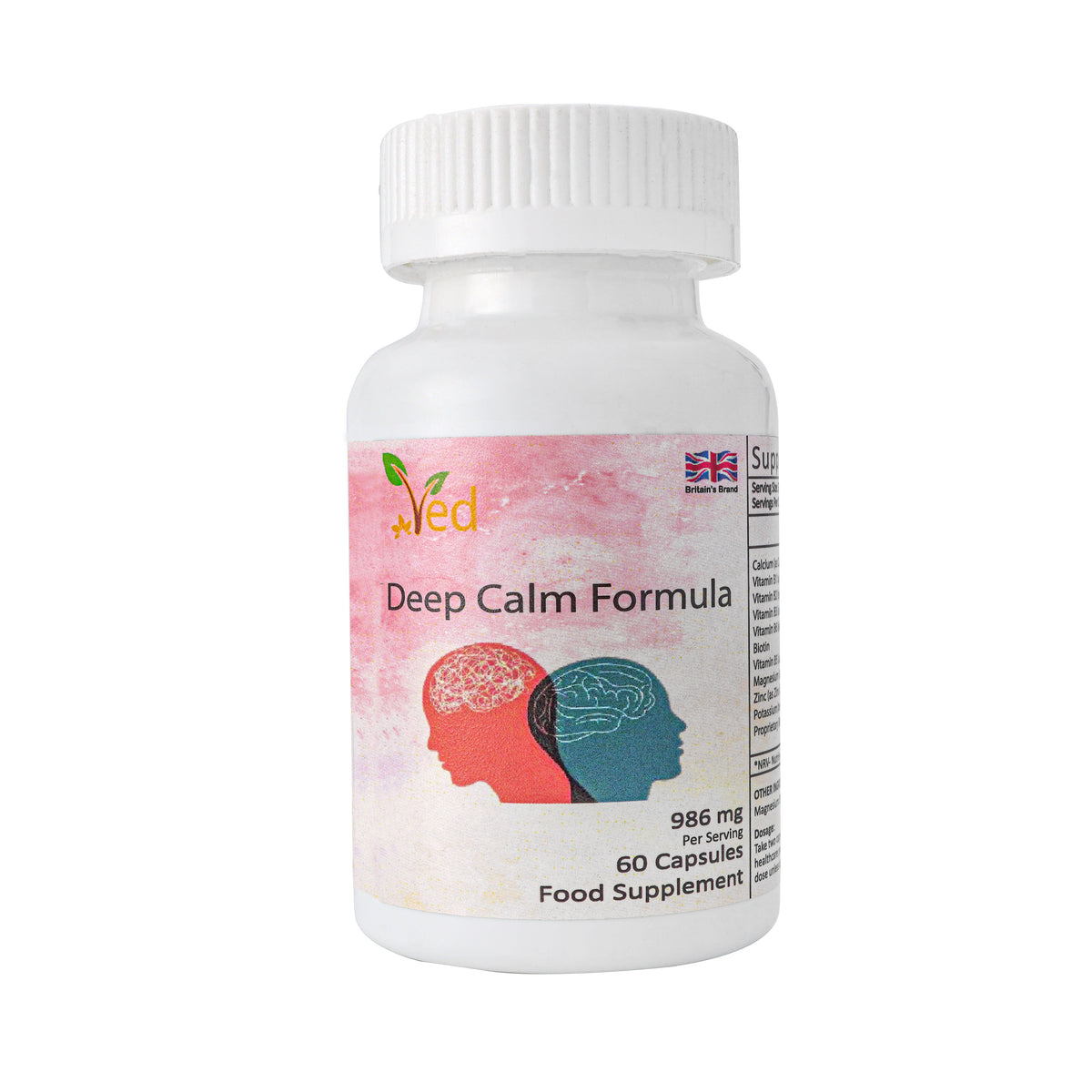 Ved Deep Calm Supplement, for The Temporary Relief of Sleep Disturbances,986mg per Serving, 60 Capsule (30 Days Supply)