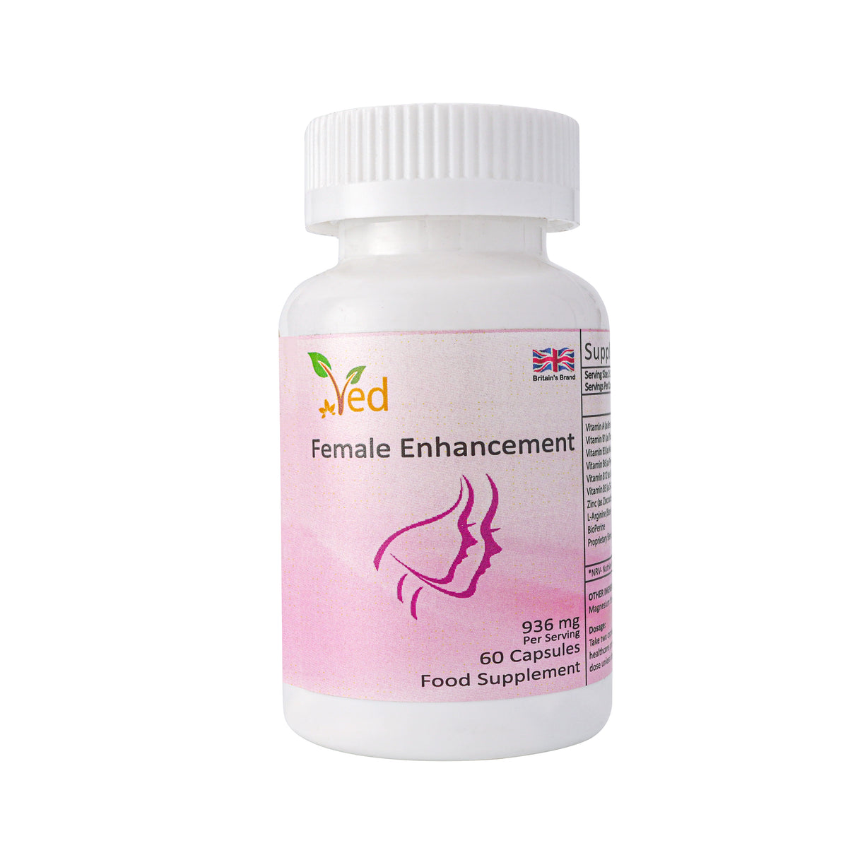 Ved Female Enhancement Multi-Nutrient Support for Women – A Natural Booster Supplement Containing multivitamins and bioperine to Help Discover You Again,936 mg per Serving 60 Capsule(30 Days Supply)