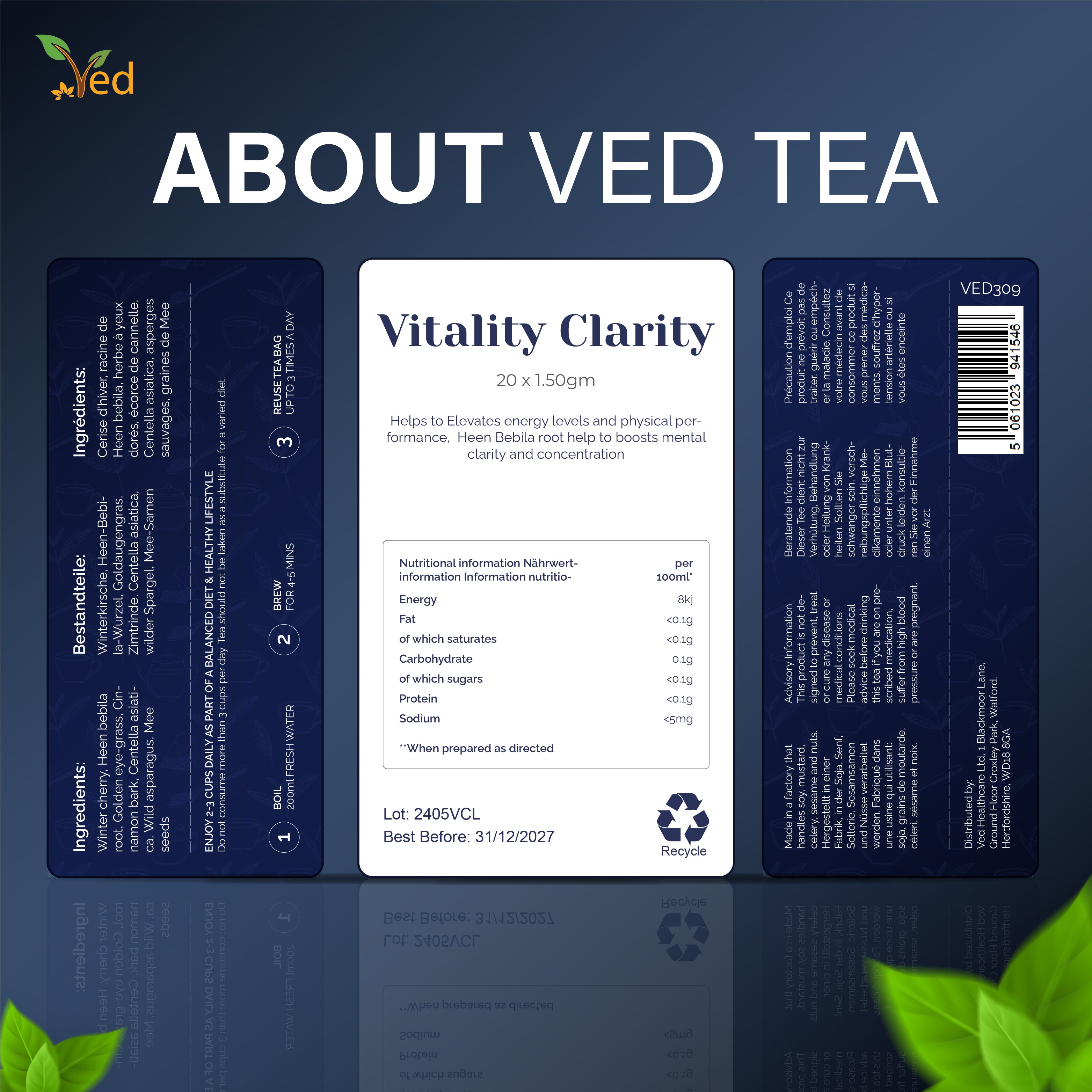 Ved Tea bag 20 Tea Bags (Vitality Clarity Tea)