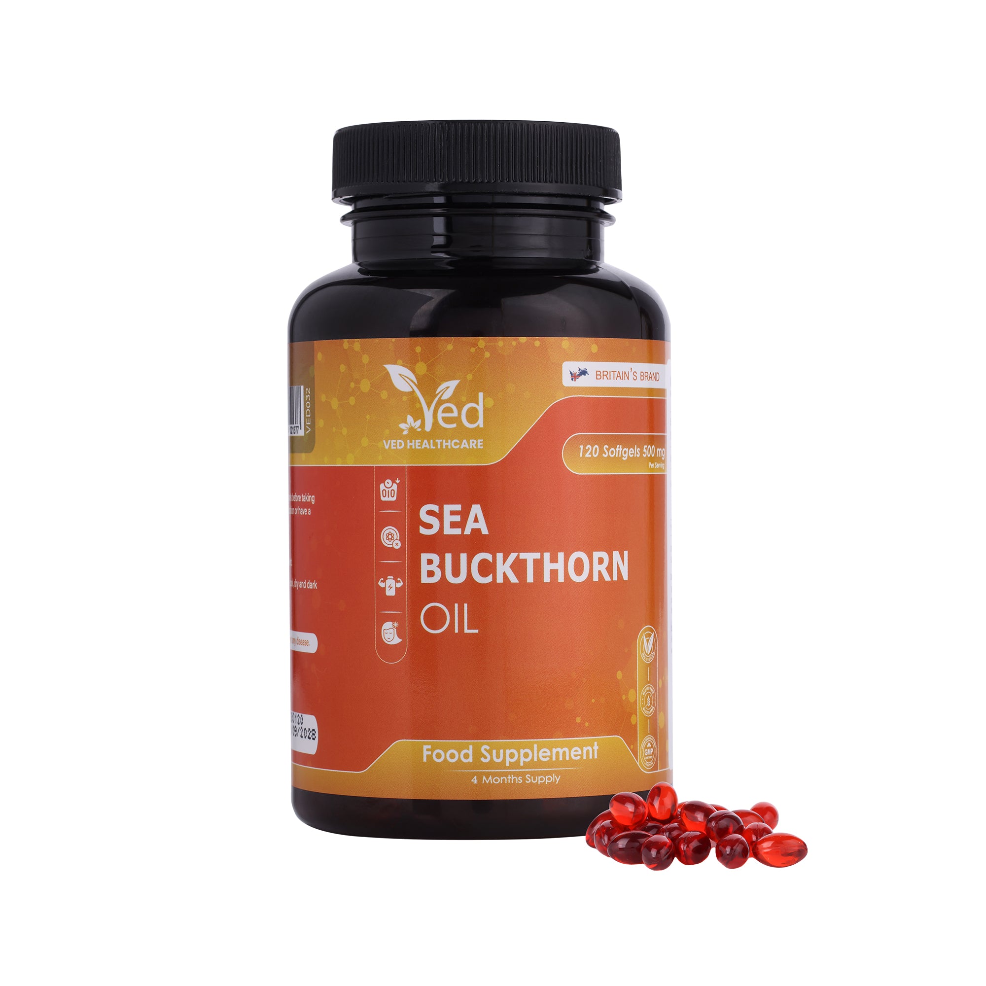 Sea Buckthorn Oil capsules 500 mg - 120 softgels