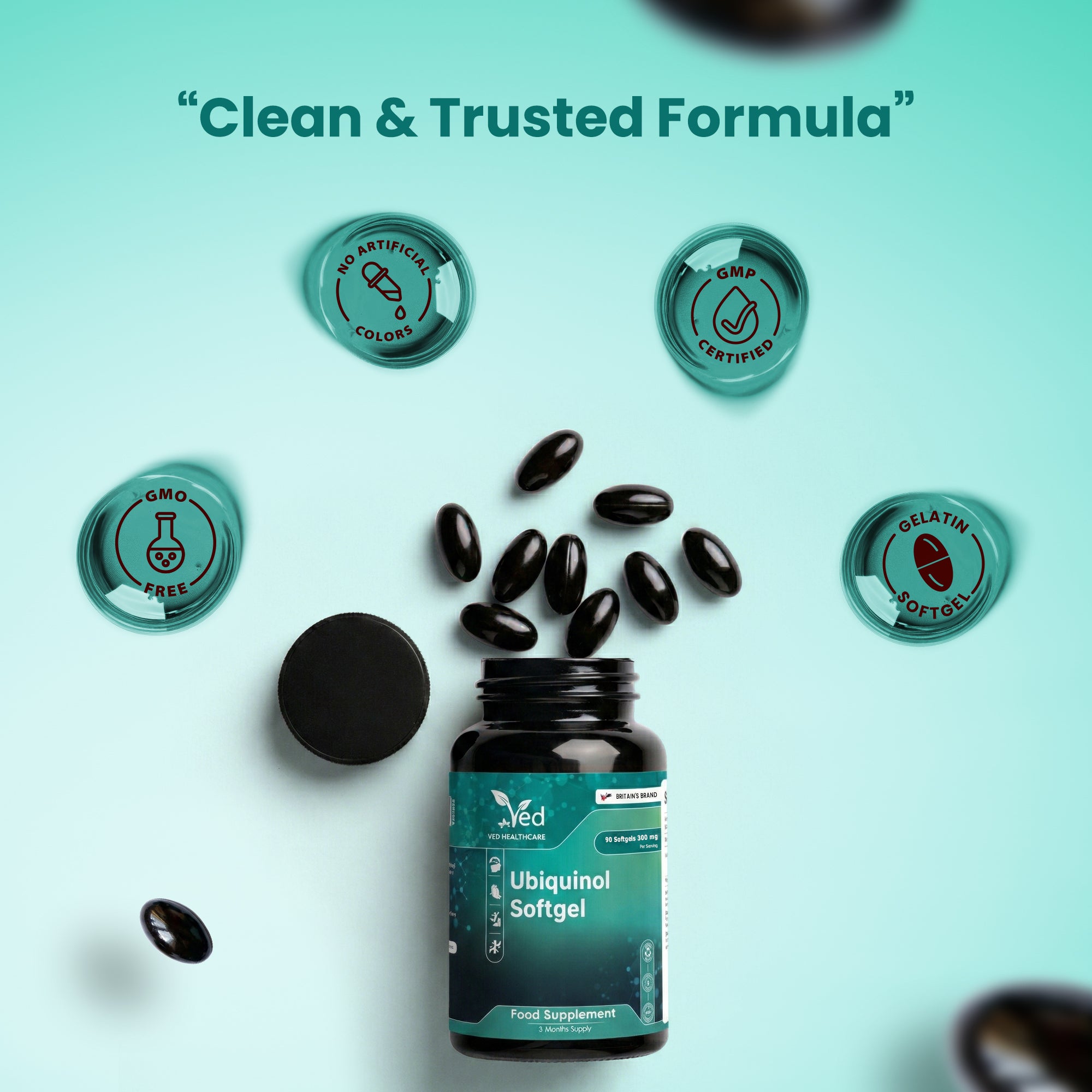 Ubiquinol 300mg, 90 Softgel, Enhanced Bioactivity CoQ10