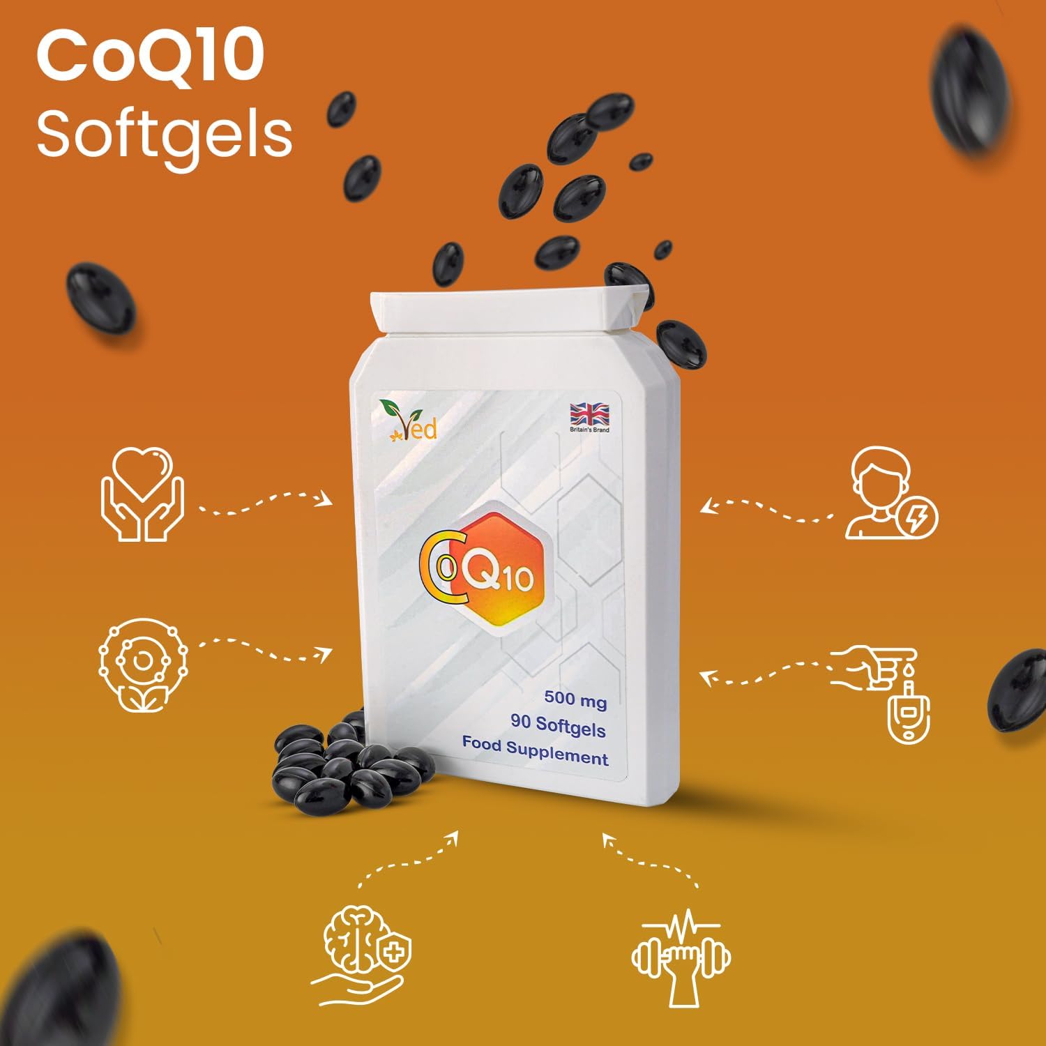 Co Enzyme Q10 500mg 360 softgels, 1 year supply