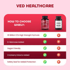Women's Pro-bio Capsules 30 Billion CFU, 90 Delayed Release Vegan | 1 Month Supply, D-Mannose, Cranberry, Hibiscus & Sea Buckthorn Extracts