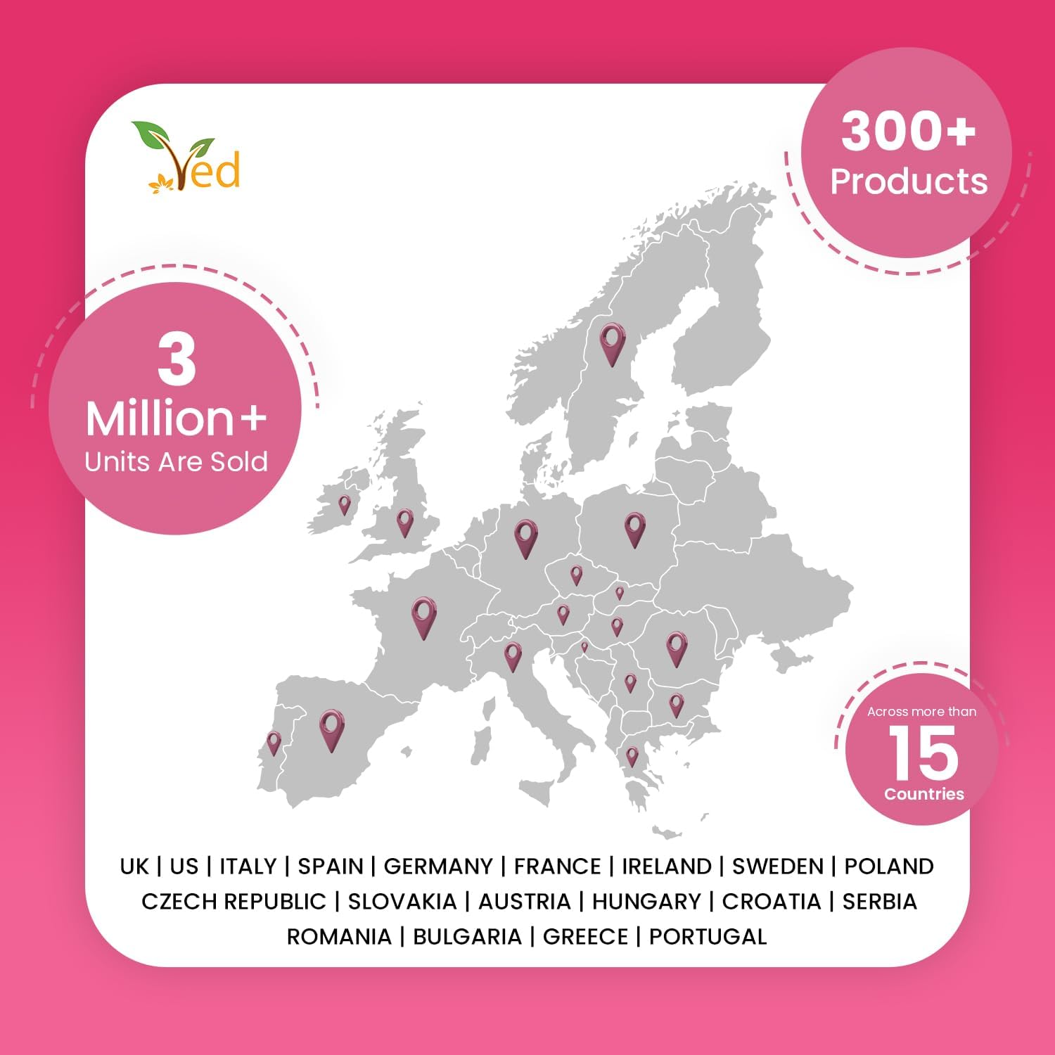 Fiber Vegan Gummies, 90 Gummies, 1 Month Supply, Strawberry Flavour, Vitamin B12 & B6, 3 Per Day, Gluten-Free - by VED