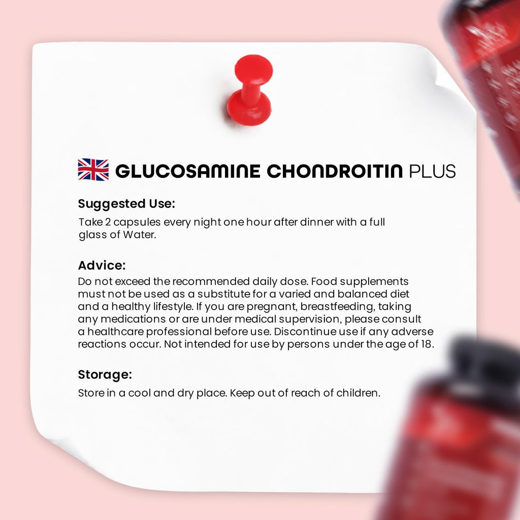 Glucosamine Sulfate & Chondroitin Complex with MSM, Turmeric, Hyaluronic Acid & Vitamin C – 180 Capsules (2 Per Day, Up to 3 Months Supply) – Non-GMO.