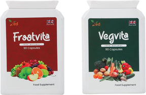 Ved Balance of Fruits and Veggies Supplements, Fresh Formula with Vitamins and Minerals from Fruits and Vegetables, (90 Vegan Capsules (Pack of 2))