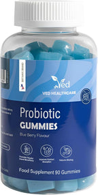 Vegan Probiotic Gummies with Prebiotics, Blueberry Flavour, 2 Gummies Daily (90 Count), 45 Days Supply, Non-GMO, Gluten Free, Vegetarian &amp; Gut Health...