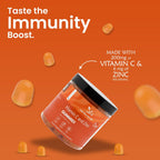 Vitamin C and Zinc Gummies, 120 Tasty Gummies, Natural Orange Flavour, 2 per Day, Gluten-GummiesFree, Non-GMO & Vegan-Friendly, Easy to Chew,...