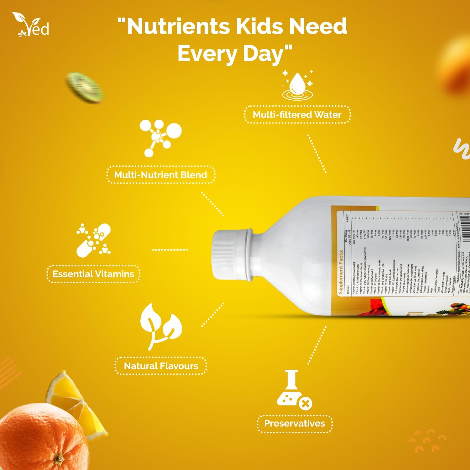 Ved Kids Multi Immune Support for Children, 500ml(33 Days Supply).
