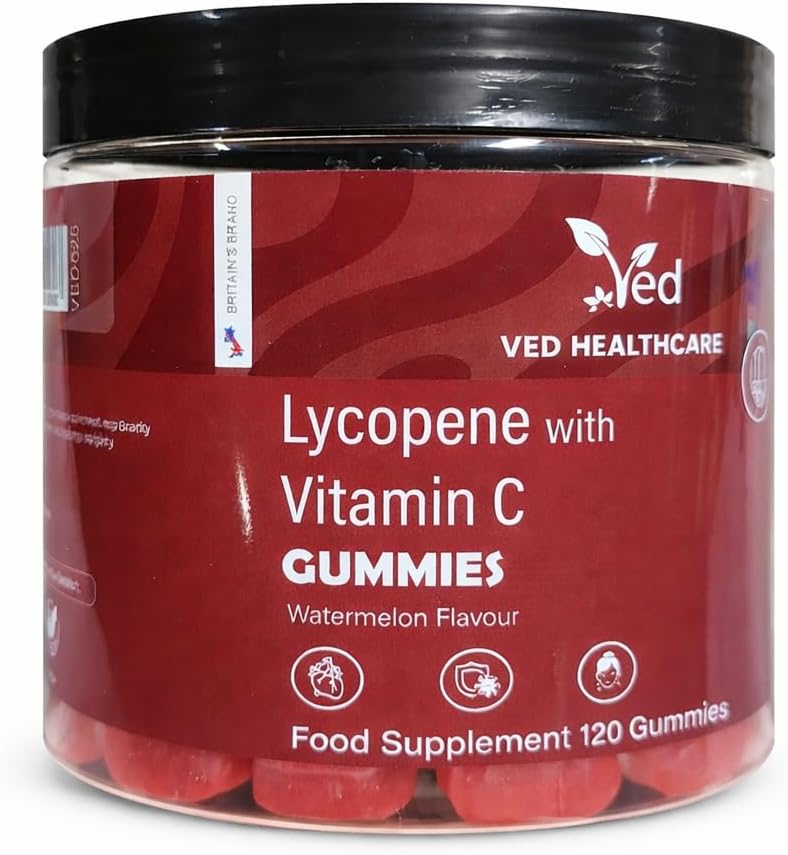 Ved Lycopene Supplements for Men & Woman- Lycopene 25mg - High Potency Lycopene Supplement in Delicious Gummies Form - Supports Prostate Health and Antioxidant Wellness