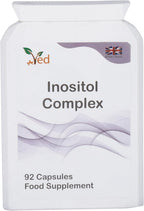 Ved Inositol Complex, Myo- Inositol 2000 mg & D Chiro-Inositol 300 mg, Folate 400 mcg & Chromium 100 mcg, 92 Capsule (23 Days Supply)