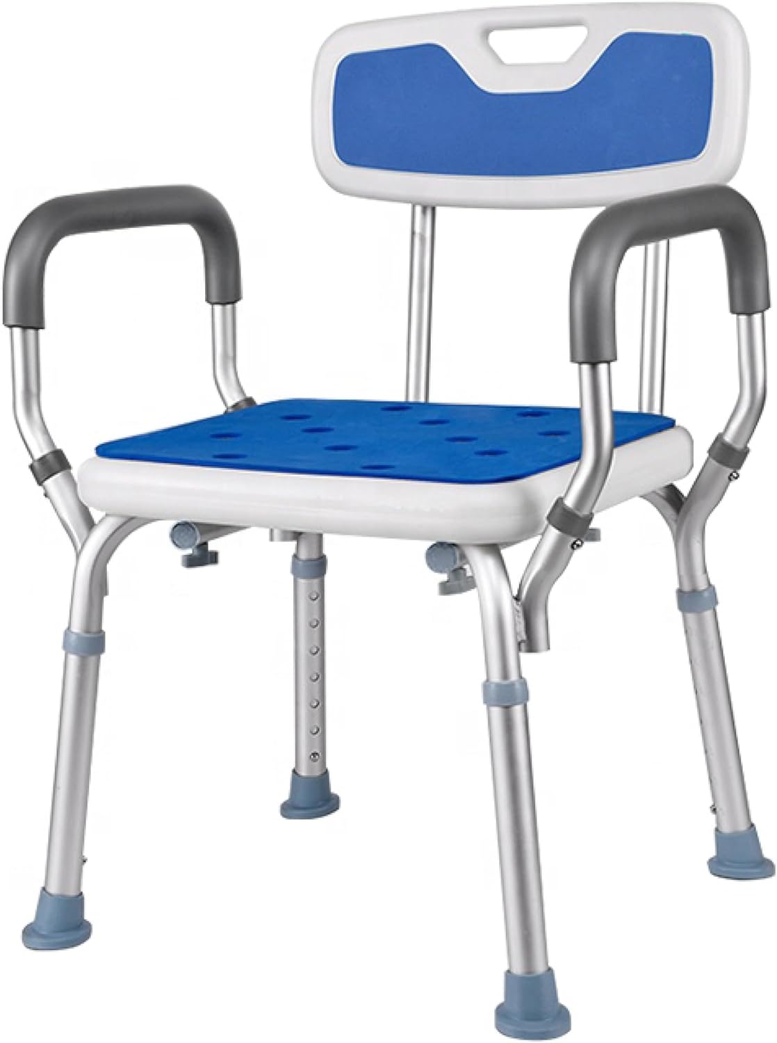 VED Shower Chair | 6 Height Adjustable Shower Bench | Includes Padded Armrest | Non Slip Feet | Bathtub Stool for Elderly, Disabled and Pregnant | 150KG Capacity