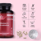 Women's Pro-bio Capsules 30 Billion CFU, 90 Delayed Release Vegan | 1 Month Supply, D-Mannose, Cranberry, Hibiscus & Sea Buckthorn Extracts