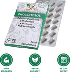 Ved Cholesterol Complex Probiotics and Prebiotics Complex - 10 Billion CFU - 20 Live Bacterial Cultures - 28 Probiotic Complex Capsules for Children - Lactobacillus Helveticus, Silicon dioxide(Peck of 2)