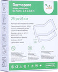 VED Dermapore Adhesive Wound Dressing- Suitable for cuts and grazes, Diabetic Leg ulcers, venous Leg ulcers, Small Pressure sores- Medium, 6 x 7cm (Pack of 25).