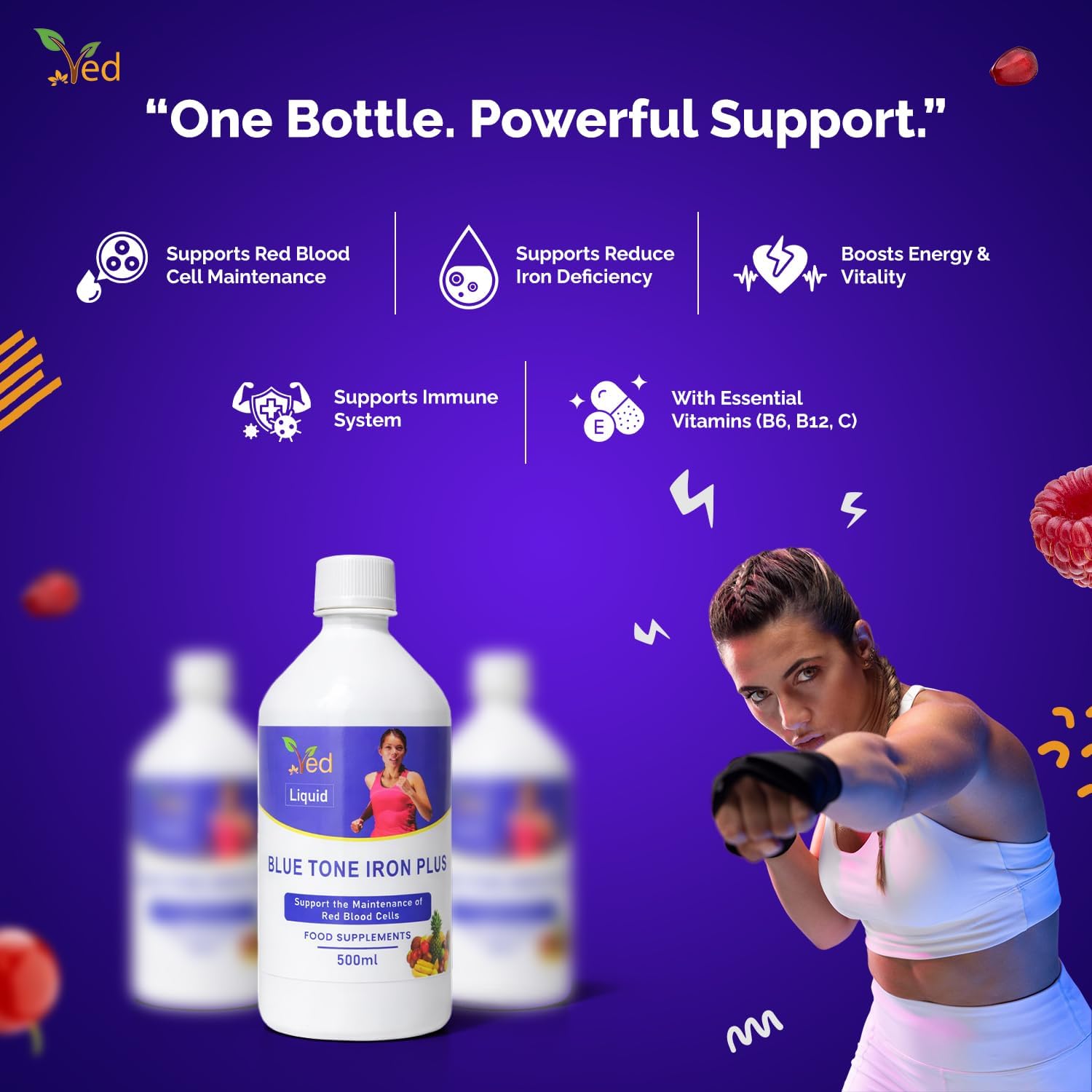 Ved Natural Liquid Iron Supplement, 25 Day Supply, 500 ml