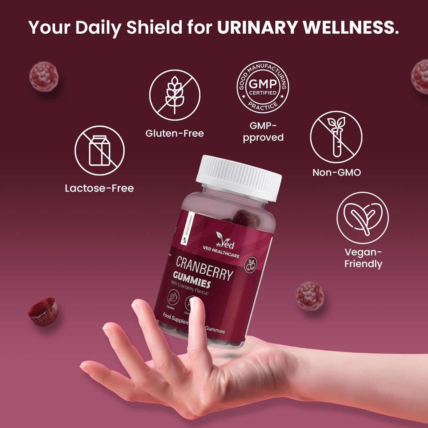 VED Cranberry Gummies 60 Vegan Gummies.