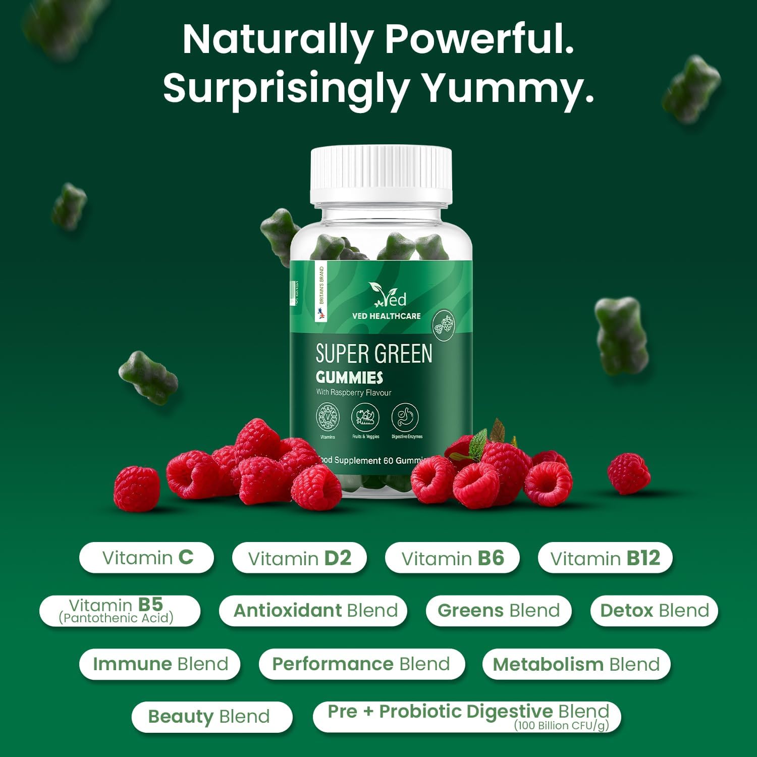VED Super Green 60 Vegan Gummies.