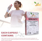 Ved Immunity Complex Probiotics and Prebiotics Complex - 10 Billion CFU - 20 Live Bacterial Cultures - 28 Probiotic Complex Capsules for Children - Lactobacillus Plantarum, Casei.(Peck of 2)