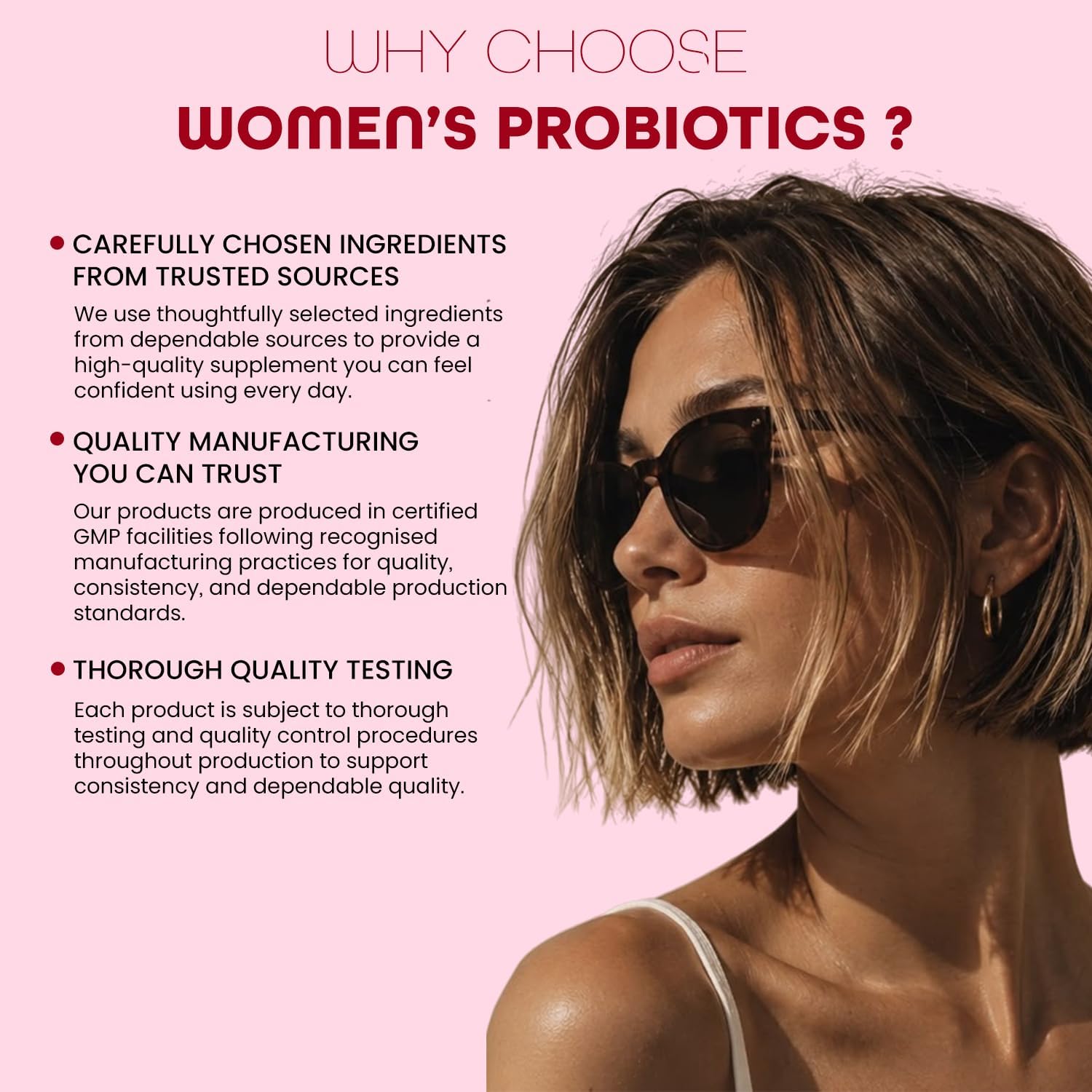 Women's Pro-bio Capsules 30 Billion CFU, 90 Delayed Release Vegan | 1 Month Supply, D-Mannose, Cranberry, Hibiscus & Sea Buckthorn Extracts