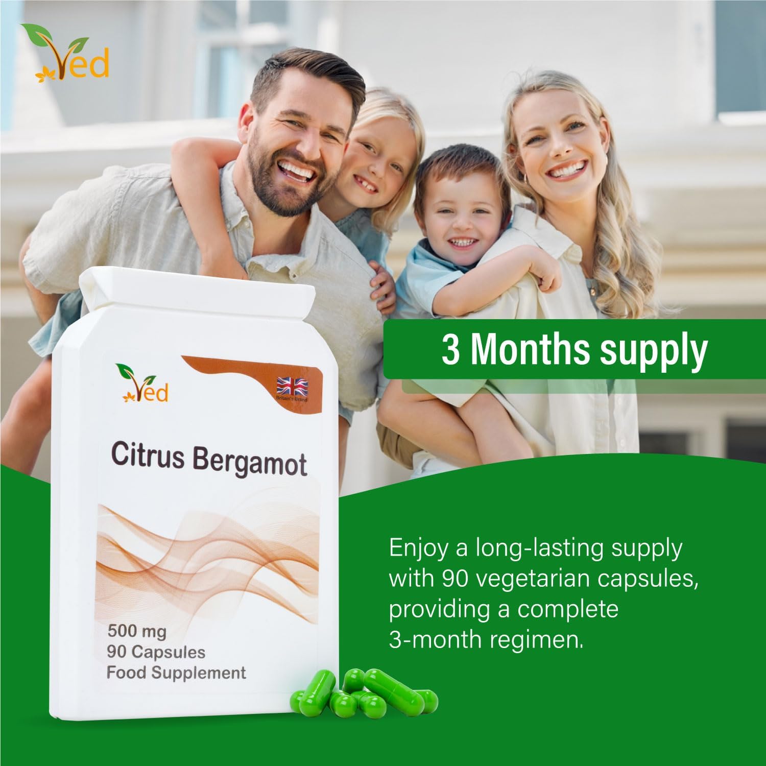Ved Citrus Bergamot, 500mg, 90 Capsules(3 Months Supply)