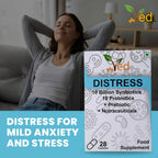VED Distress Complex Probiotics and Prebiotics Complex - 10 Billion CFU - 28 Probiotic Complex Capsules for Women & Men - Lactobacillus Piantarum, Casei, Rhamnosus, 28 Days Supply.(peck of 2)