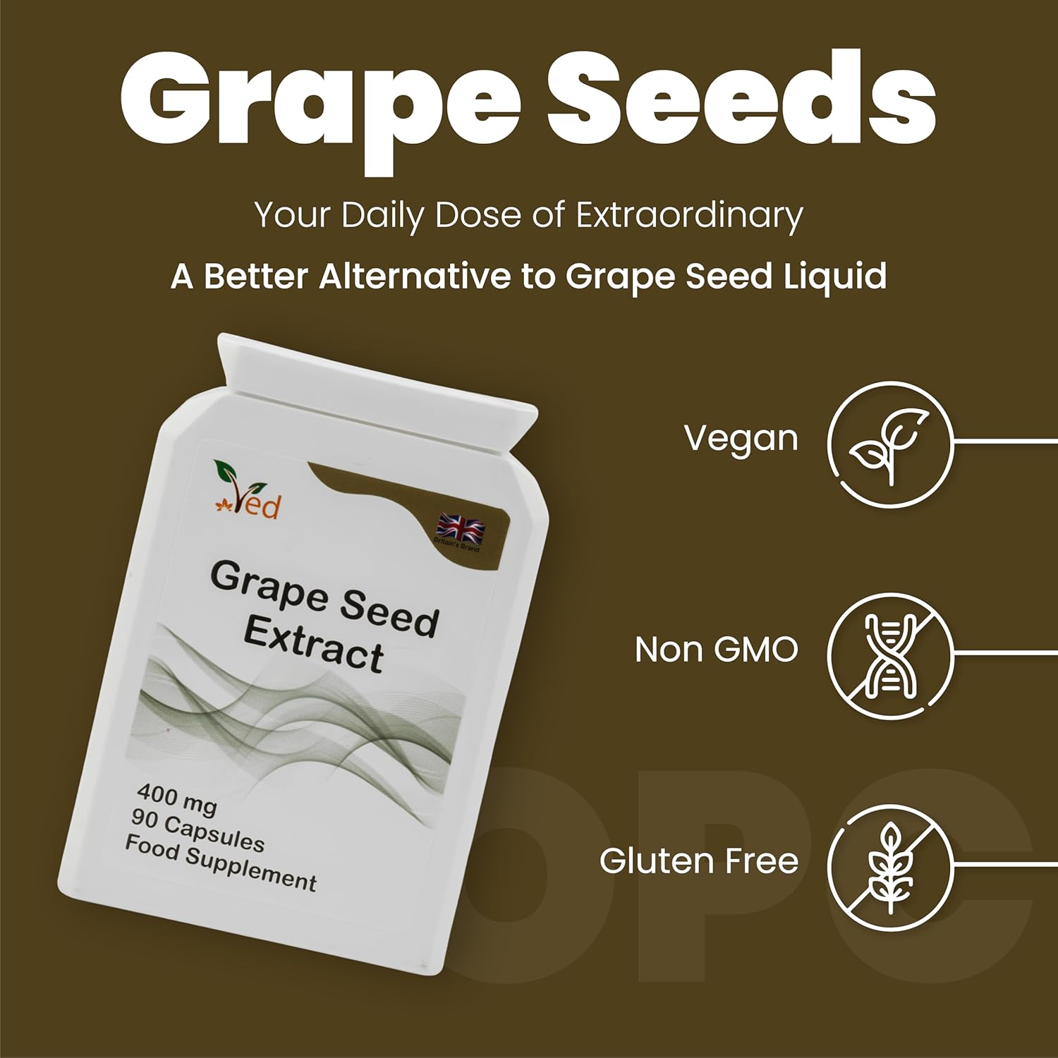 Ved OPC Grape Seed Extract Capsules, 90 Capsule (3 Months Supply)