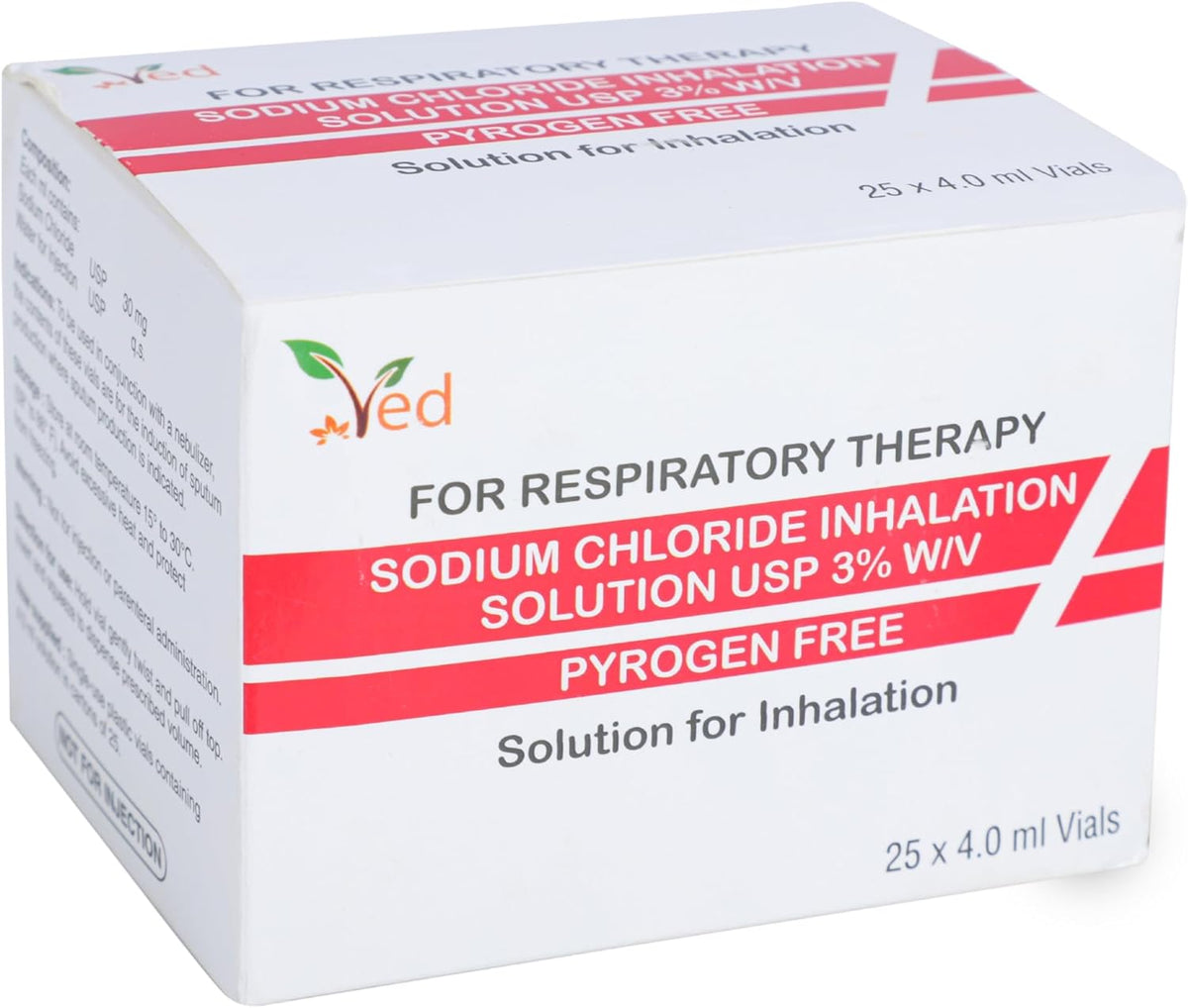 VED Hypertonic Inhalation Saline Solution., 3% Sodium Chloride (NaCl), 25 X 4.0 ml Unit Dose Vials for Adult & Child