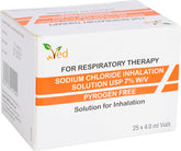 VED Hypertonic Inhalation Saline Solution., 7% Sodium Chloride (NaCl), 25 X 4.0 ml Unit Dose Vials for Adult & Child.