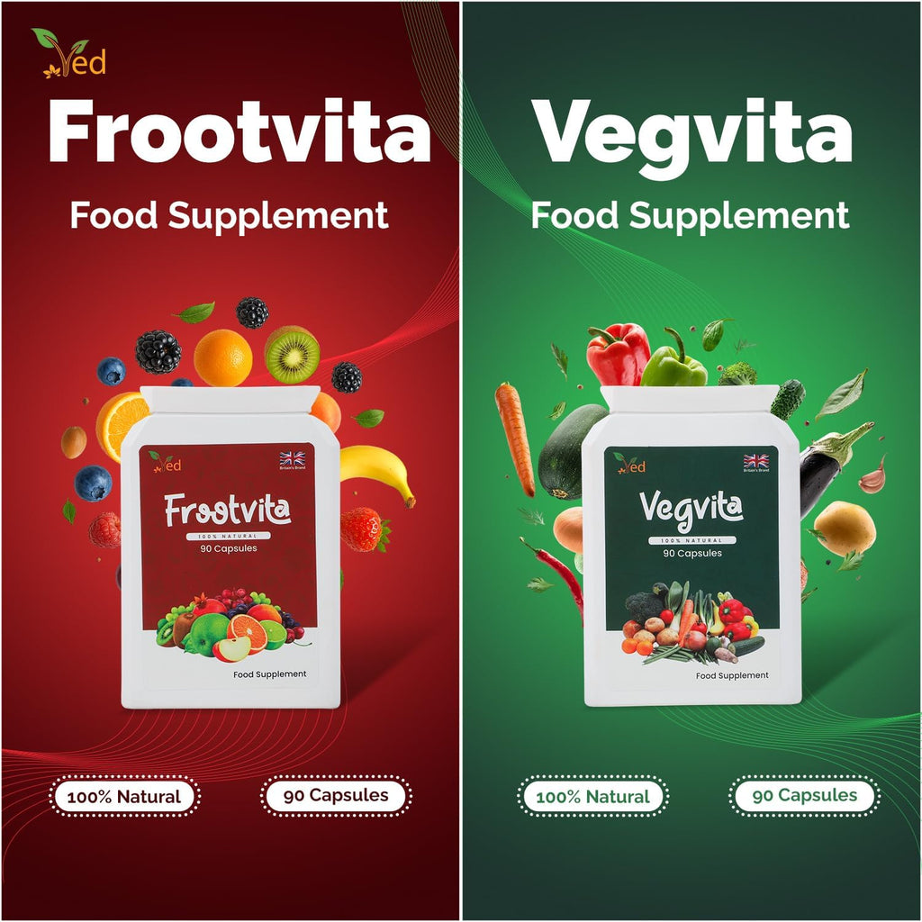 Ved Balance of Fruits and Veggies Supplements, Fresh Formula with Vitamins and Minerals from Fruits and Vegetables, (90 Vegan Capsules (Pack of 2))