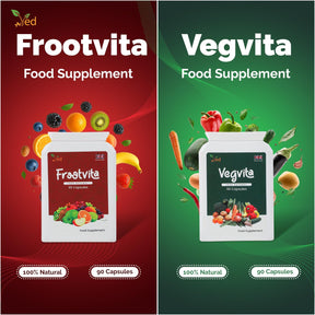 Ved Balance of Fruits and Veggies Supplements, Fresh Formula with Vitamins and Minerals from Fruits and Vegetables, (90 Vegan Capsules (Pack of 2))
