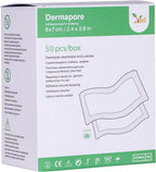 VED Dermapore Adhesive Wound Dressing- Suitable for cuts and grazes, Diabetic Leg ulcers, venous Leg ulcers, Small Pressure sores- Medium, 6 x 7cm (Pack of 50).