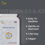 VED Vitamin D3 K2 1000 IU , 180 Vegan Tablets, 6 Month Supply
