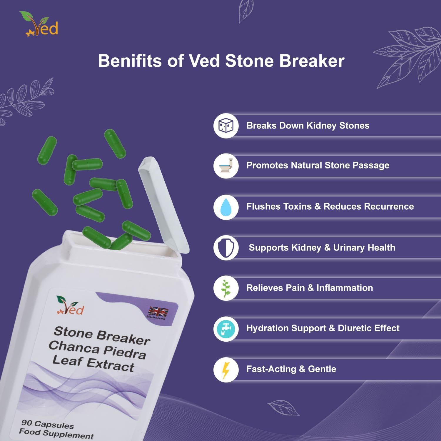 Ved Stone Breaker, 90capsule (30 Days Supply)