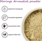Ved Organic Moringa Powder, Organic Pure Moringa Stick Rich in Essential Vitamins & Minerals, Perfect for Cooking, Smoothies, Lattes & Moringa Tea, 100g